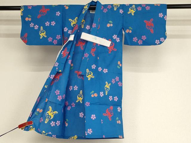 平和屋着物＊夏物 浴衣 子供 女の子 一つ身 花兎 綿 逸品 AABF2327ja