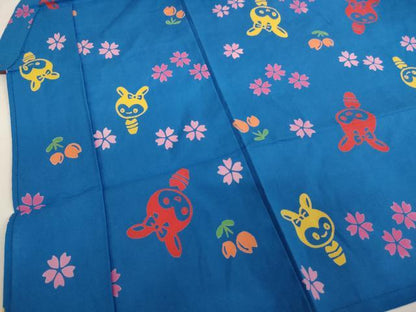 平和屋着物＊夏物 浴衣 子供 女の子 一つ身 花兎 綿 逸品 AABF2327ja