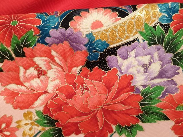 平和屋着物[]お宮参り　女の子　祝着　産着　初着　のしめ　花手毬文　暈し染め　金彩　逸品　AABF2334ja