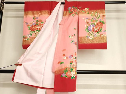 平和屋着物[]お宮参り　女の子　祝着　産着　初着　のしめ　花手毬文　暈し染め　金彩　逸品　AABF2338ja