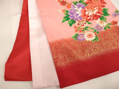 平和屋着物[]お宮参り　女の子　祝着　産着　初着　のしめ　花手毬文　暈し染め　金彩　逸品　AABF2338ja