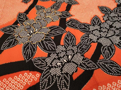 平和屋着物[]七五三　女の子　７歳　祝着　四つ身　駒刺繍　牡丹文　AABF2374ja