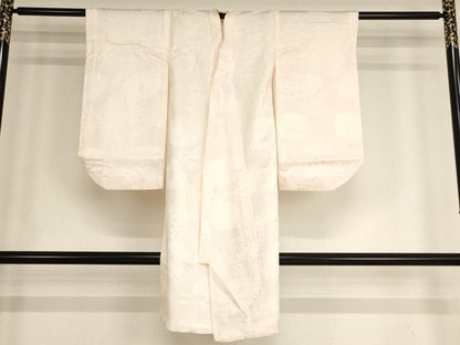 平和屋着物[]七五三　女の子　３歳　祝着　一つ身　長襦袢セット　駒刺繍　飛鶴文　金彩　逸品　AABF2375ja