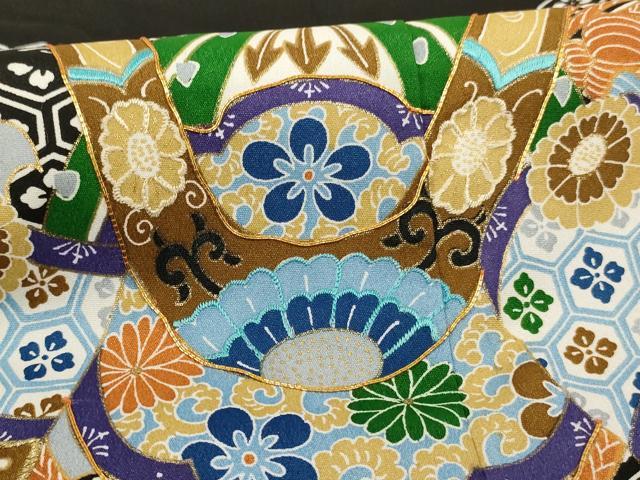 平和屋着物[]七五三　男の子　5歳　羽織　駒刺繍　兜　金彩　洗える着物　AABF2376ja