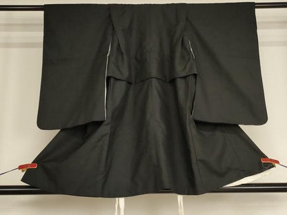 平和屋着物[]七五三　男の子　5歳　祝着・長襦袢(無双仕立て)セット　黒地　洗える着物　AABF2382ja