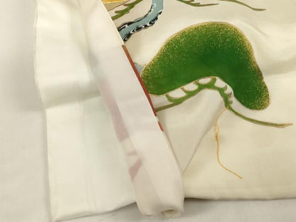 平和屋着物[]お宮参り　男の子　祝着　産着　初着　のしめ　駒刺繍　鷹　松　金彩　逸品　AABF2383ja