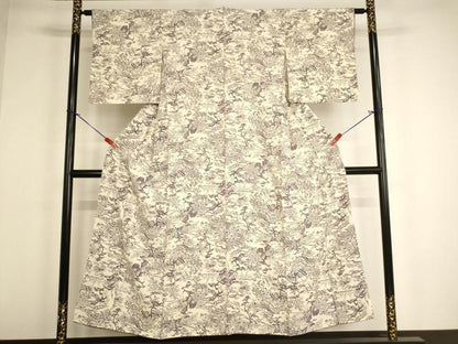 平和屋着物■上質な小紋 風景文 正絹 逸品 AABF2387ja