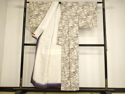 平和屋着物■上質な小紋 風景文 正絹 逸品 AABF2387ja