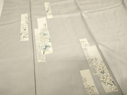 平和屋着物■訪問着 短冊花文 正絹 逸品 AABF2390ja