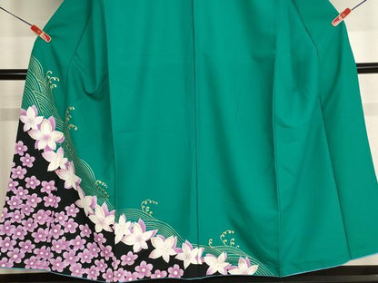平和屋着物■訪問着　立波花文　金彩　胴抜き仕立て　洗える着物　AABF2396ja