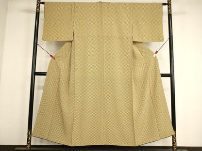 平和屋着物■上質な小紋 麻の葉文様 正絹 逸品 AABF2400ja