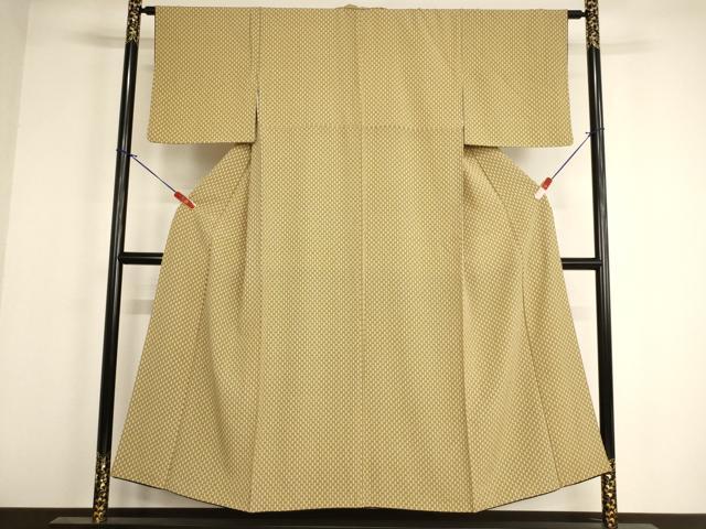 平和屋着物■上質な小紋 麻の葉文様 正絹 逸品 AABF2400ja