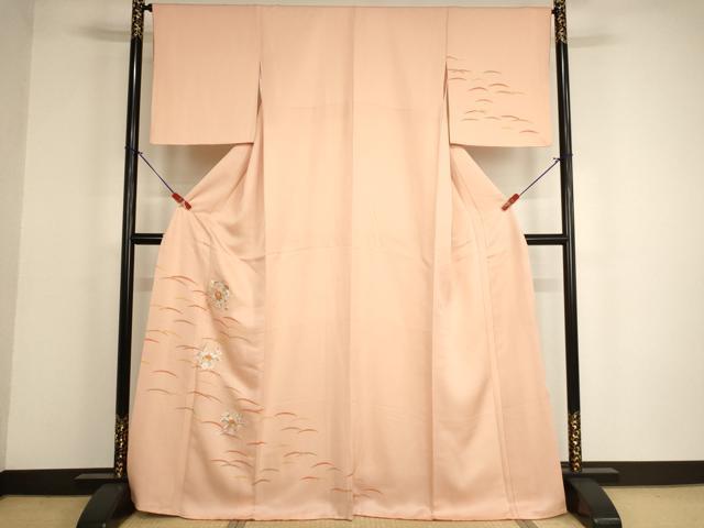 平和屋着物■訪問着 刺繍 花車文 正絹 逸品 AABF2401ja