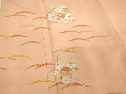 平和屋着物■訪問着 刺繍 花車文 正絹 逸品 AABF2401ja