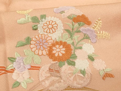 平和屋着物■訪問着 刺繍 花車文 正絹 逸品 AABF2401ja