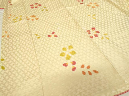 平和屋着物■上質な小紋 絞り 舞花文 正絹 逸品 AABF2420ja