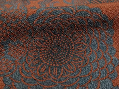平和屋着物■上質な小紋 型染め 草花文 鬼しぼ縮緬 正絹 逸品 AABF2422ja