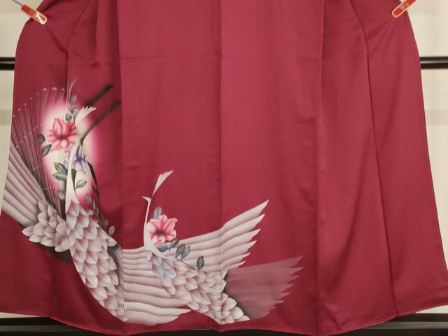 平和屋着物■訪問着　孔雀花文　暈し染め　金彩　正絹　逸品　AABF2425ja