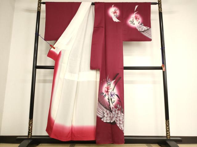 平和屋着物■訪問着　孔雀花文　暈し染め　金彩　正絹　逸品　AABF2425ja