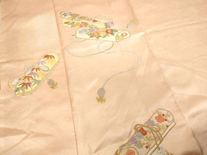 平和屋着物■訪問着 総刺繍 文箱文 蛍暈し 金銀糸 やまと誂製 正絹 逸品 AABF2429ja