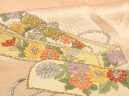 平和屋着物■訪問着 総刺繍 文箱文 蛍暈し 金銀糸 やまと誂製 正絹 逸品 AABF2429ja
