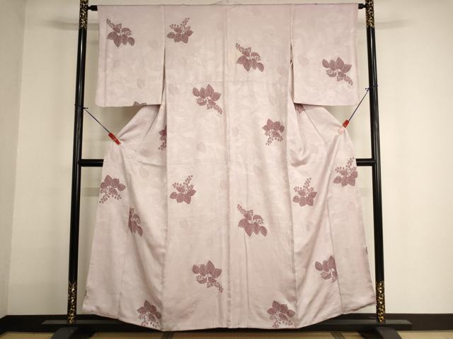 平和屋着物■上質な小紋 草花文 正絹 逸品 AABF2430ja