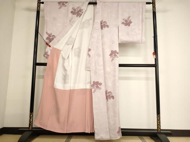 平和屋着物■上質な小紋 草花文 正絹 逸品 AABF2430ja