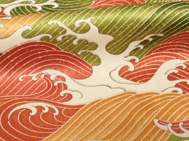 平和屋着物■上質な小紋 立波文 正絹 逸品 AABF2431ja