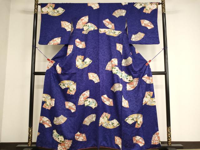 平和屋着物■上質な小紋 地紙花文 金彩 正絹 逸品 AABF2432ja