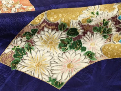 平和屋着物■上質な小紋 地紙花文 金彩 正絹 逸品 AABF2432ja