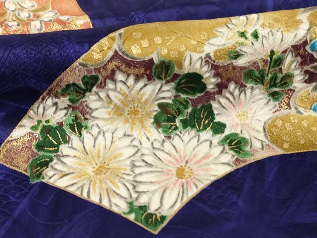 平和屋着物■上質な小紋 地紙花文 金彩 正絹 逸品 AABF2432ja