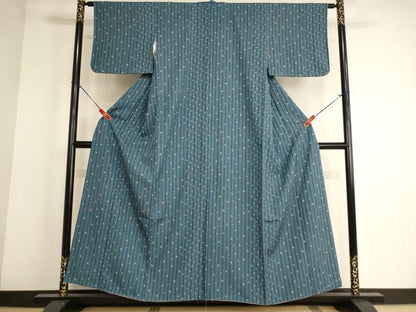 平和屋着物■上質な小紋 間道 抽象文様 正絹 逸品 AABF2439ja
