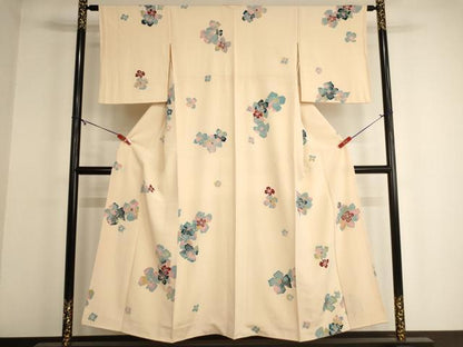平和屋着物■上質な小紋 舞花文 正絹 逸品 AABF2440ja