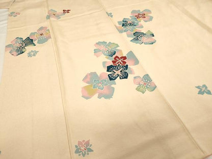 平和屋着物■上質な小紋 舞花文 正絹 逸品 AABF2440ja