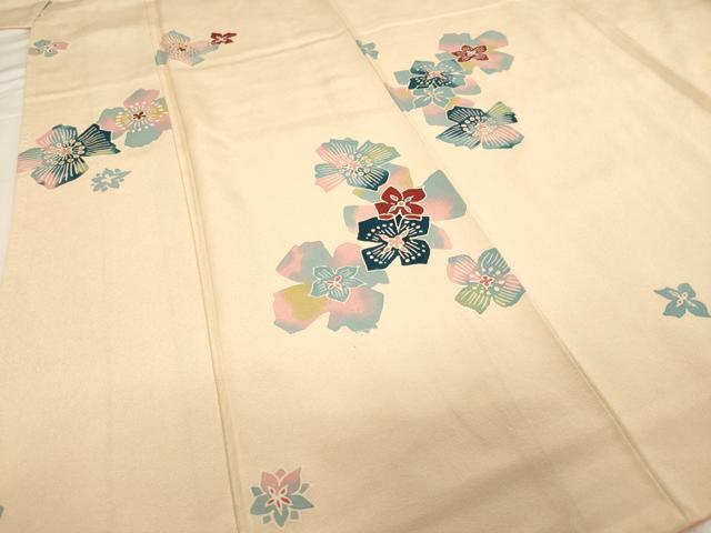 平和屋着物■上質な小紋 舞花文 正絹 逸品 AABF2440ja