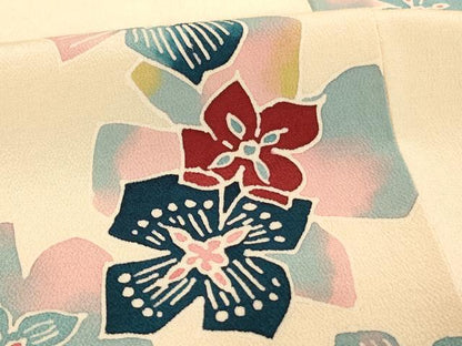 平和屋着物■上質な小紋 舞花文 正絹 逸品 AABF2440ja