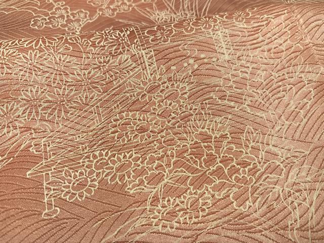 平和屋着物■上質な小紋 草花文 暈し染め 正絹 逸品 AABF2519ph