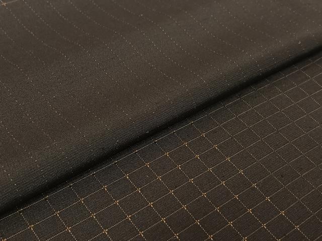 平和屋着物▽上質な紬　単衣　横段文　正絹　逸品　AABK0390ck