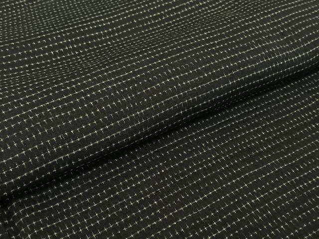 平和屋着物▽上質な紬 単衣 蚊絣 黒地 正絹 逸品 AABF2523jh