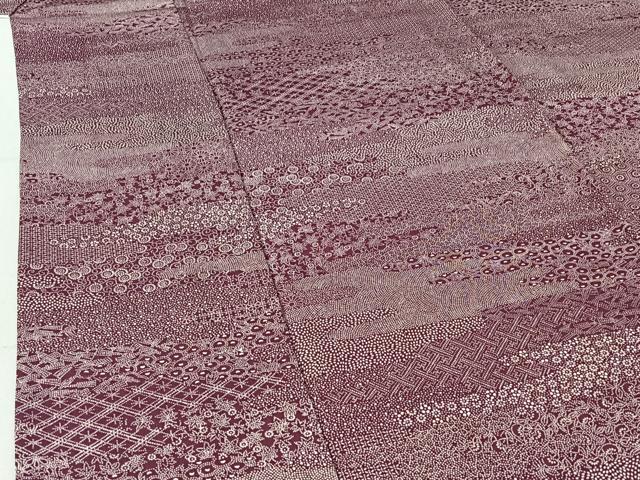 平和屋着物▽江戸小紋 単衣 寄せ小紋柄 正絹 逸品 AABF2527jh