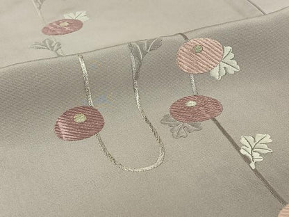 平和屋着物▽訪問着 単衣 総刺繍 草花文 暈し染め 銀糸 正絹 逸品 AABF2528jh