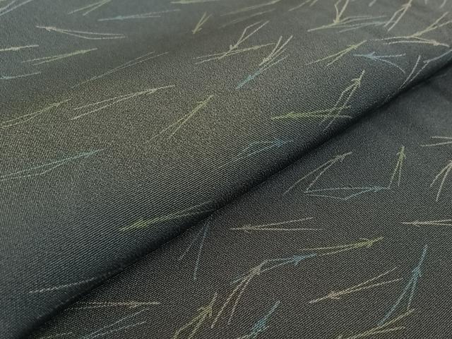 平和屋着物▽上質な小紋 単衣 敷松葉文 金彩 正絹 逸品 AABF2530jh