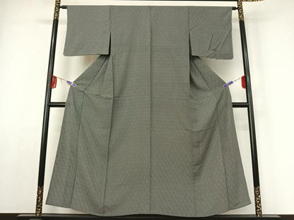 平和屋着物▽江戸小紋　単衣　亀甲文　黒地　正絹　逸品　AABF2540jh