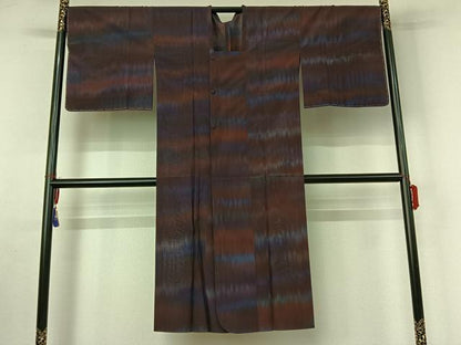 平和屋着物▽道行コート スリーシーズン 春夏秋 塵除け 霞文 正絹 逸品 AABF2541jh