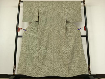 平和屋着物▽上質な小紋 単衣 花菱文 正絹 逸品 AABF2544jh
