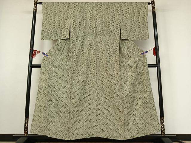 平和屋着物▽上質な小紋 単衣 花菱文 正絹 逸品 AABF2544jh