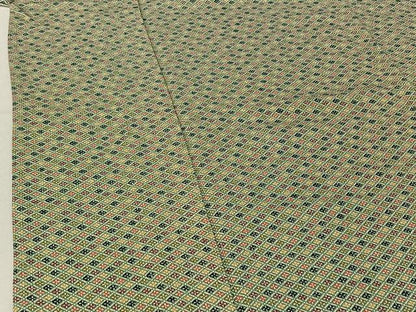 平和屋着物▽上質な小紋 単衣 花菱文 正絹 逸品 AABF2544jh