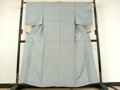 平和屋着物▽上質な色無地 単衣 淡藤色 鬼しぼ縮緬 正絹 逸品 AABF2547jh