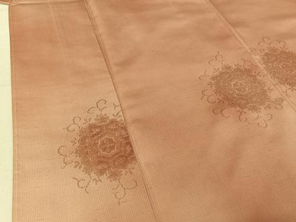 平和屋着物▽上質な紬 単衣 刺繍 蜀江花文 暈し染め 正絹 逸品 AABF2549jh