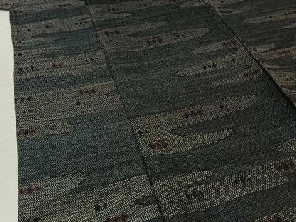 平和屋着物▽本場大島紬 単衣 エ霞文様 正絹 逸品 AABF2553jh
